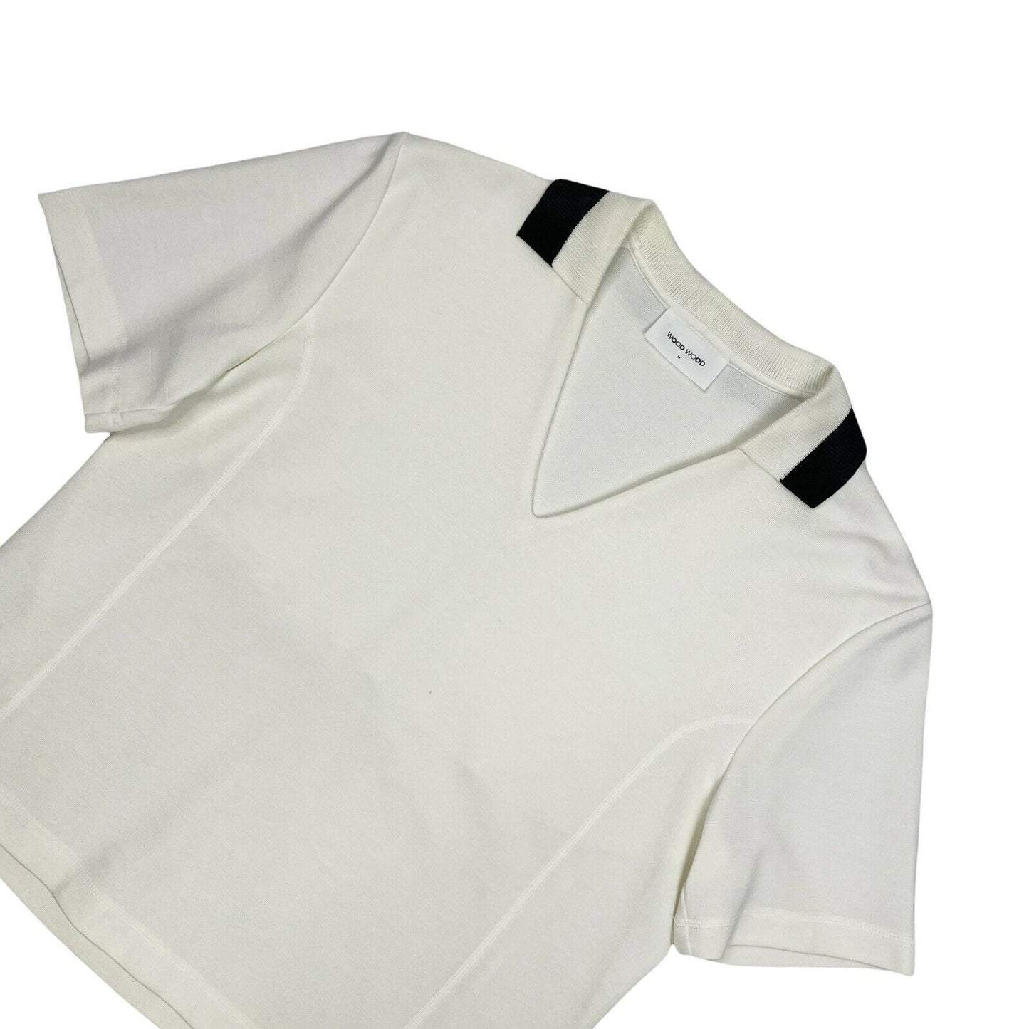 WoodWood Collard Top White And Black Womens Small
