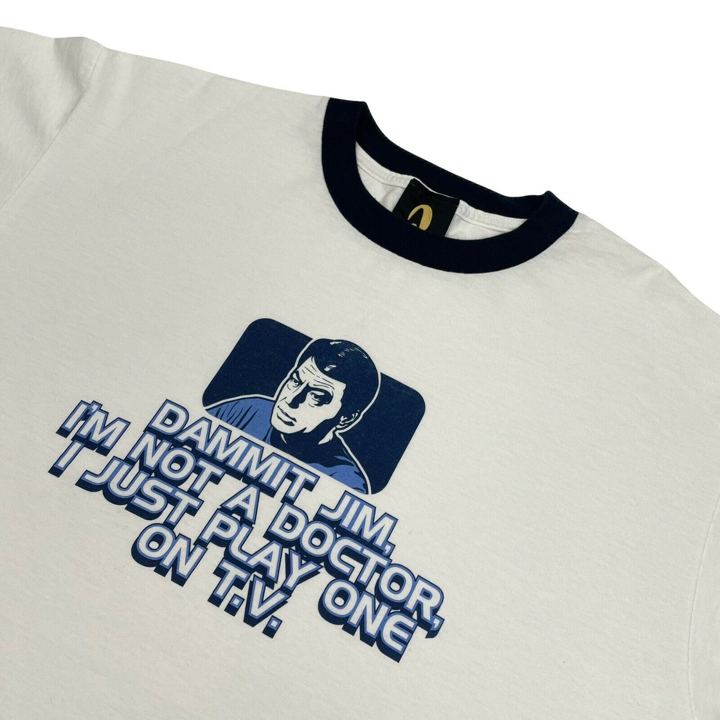 90’s Star Trek Experience Ringer T-Shirt Mens Large White And Blue Las Vegas