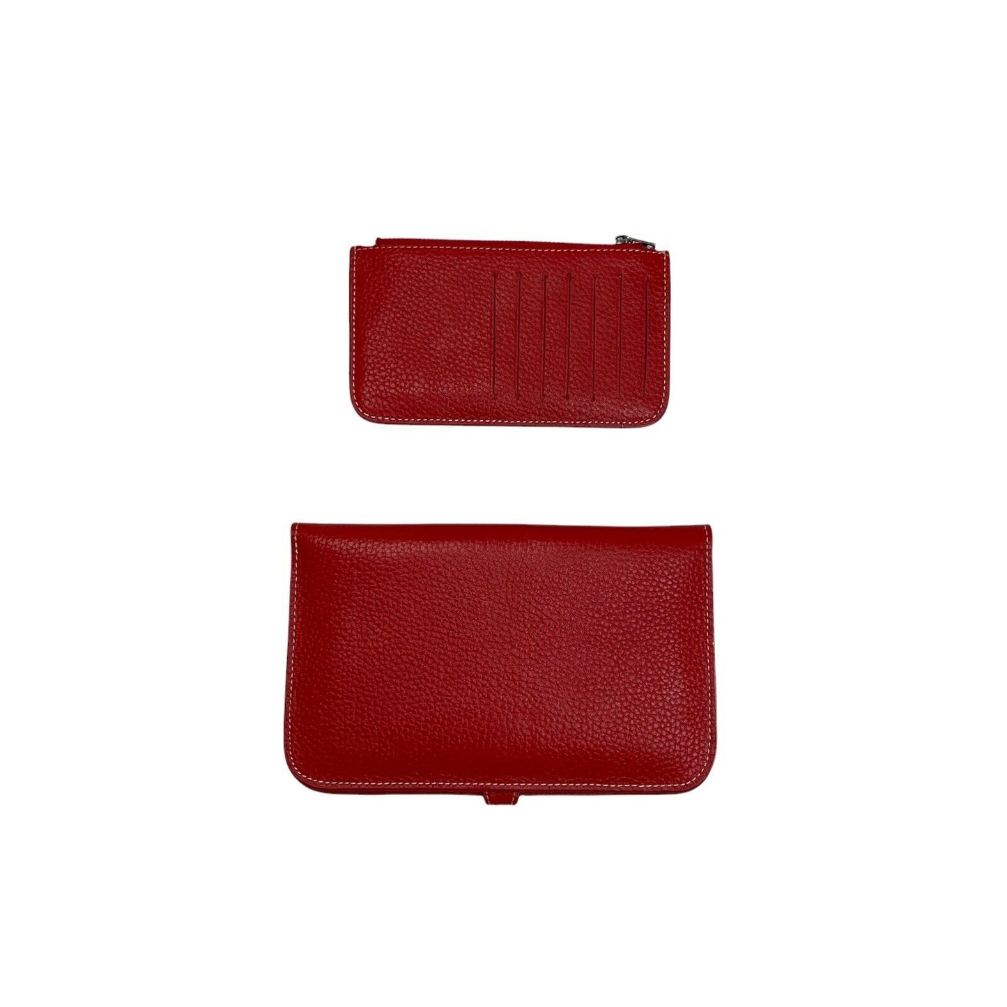 Vintage Hermes Dogon Duo Red Tumble Leather Design Made In France Hermès