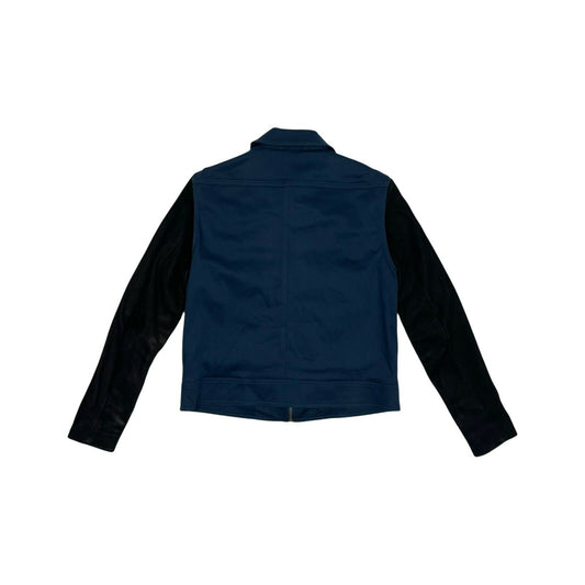 & Other Stories Leather And Canvas Jacket Women’s Small Navy And Black