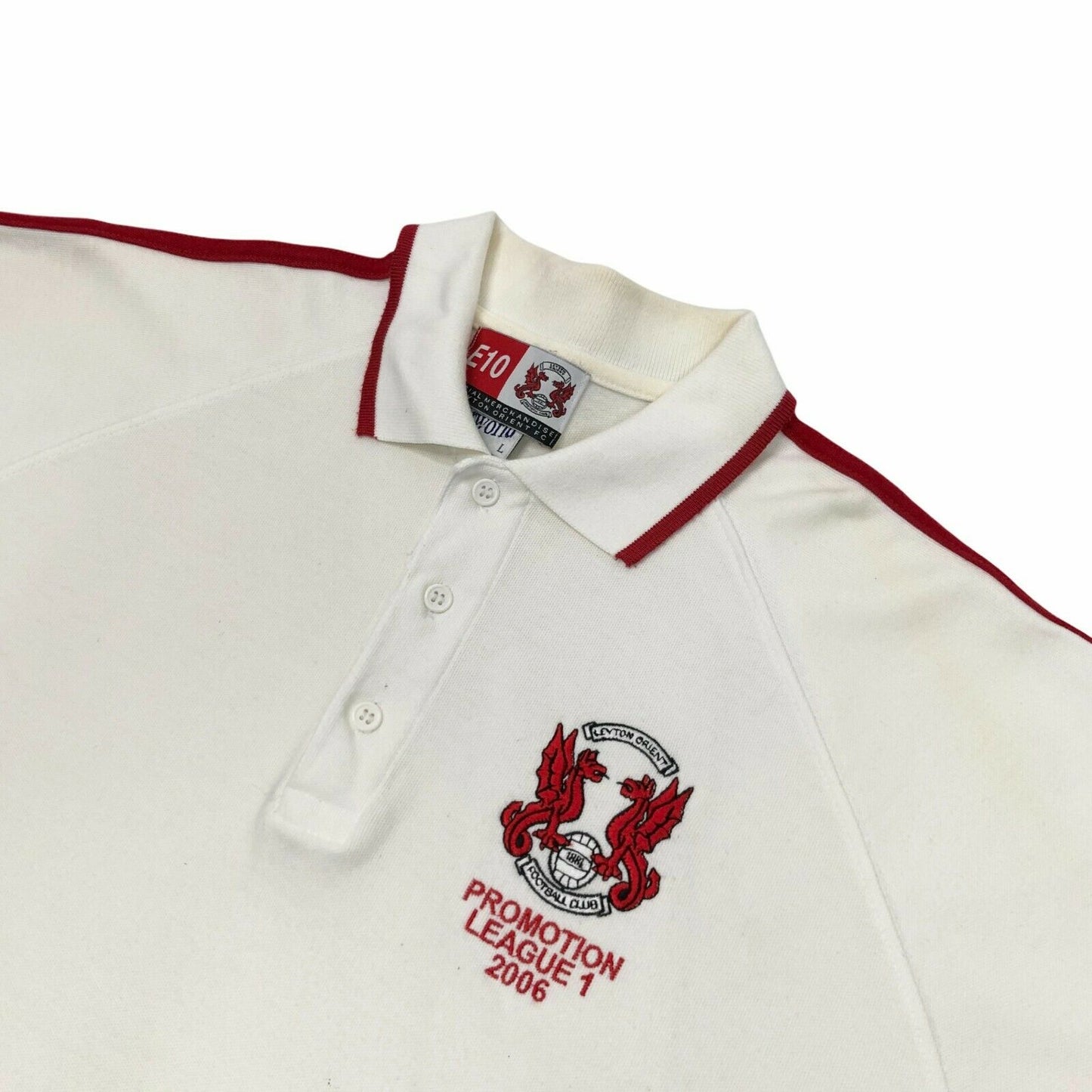 White Leyton Orient Promotion League Football 00s Polo Shirt Official Merch 2006