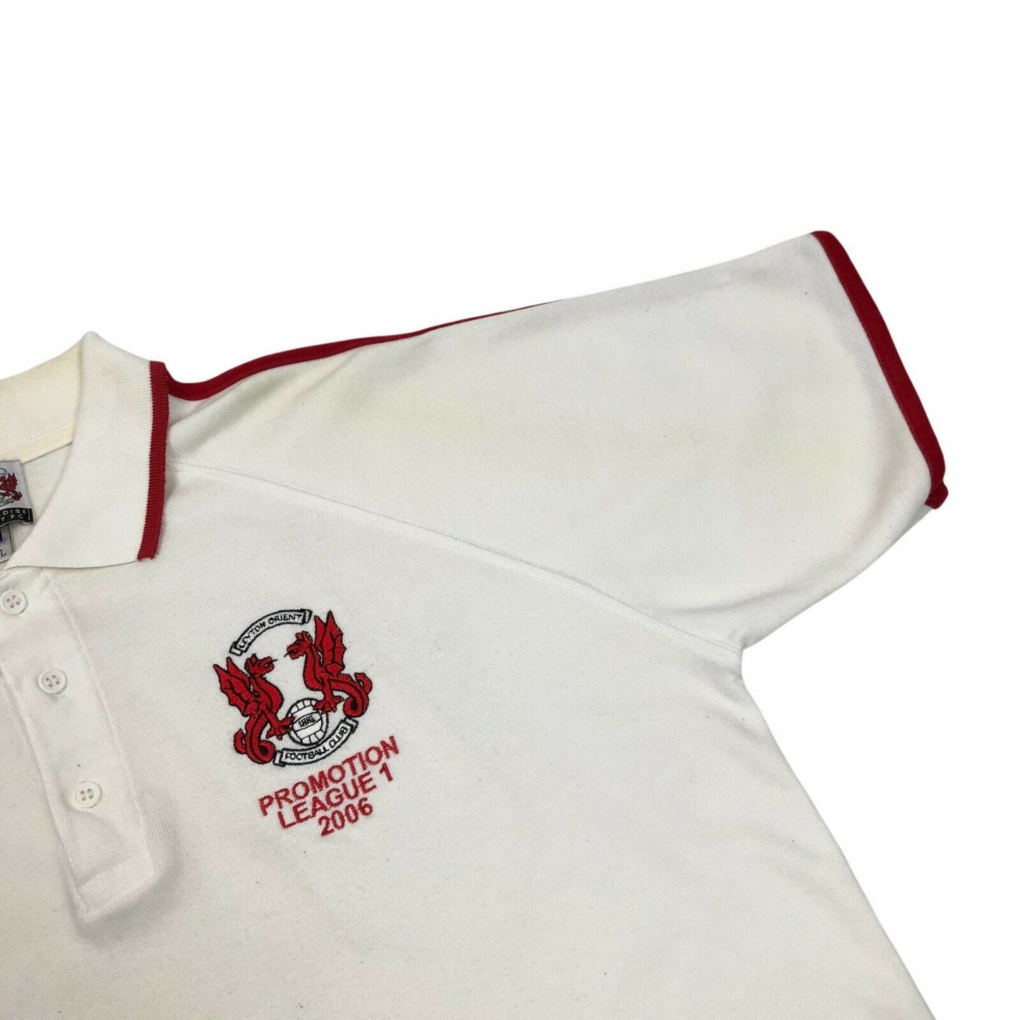 White Leyton Orient Promotion League Football 00s Polo Shirt Official Merch 2006