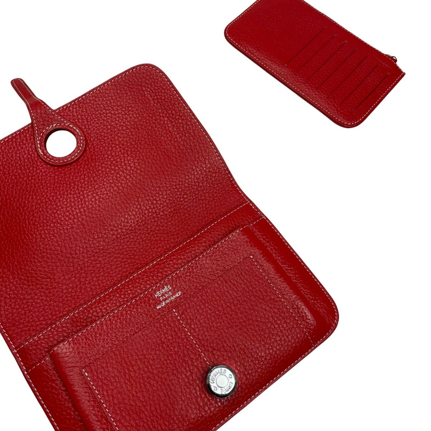 Vintage Hermes Dogon Duo Red Tumble Leather Design Made In France Hermès