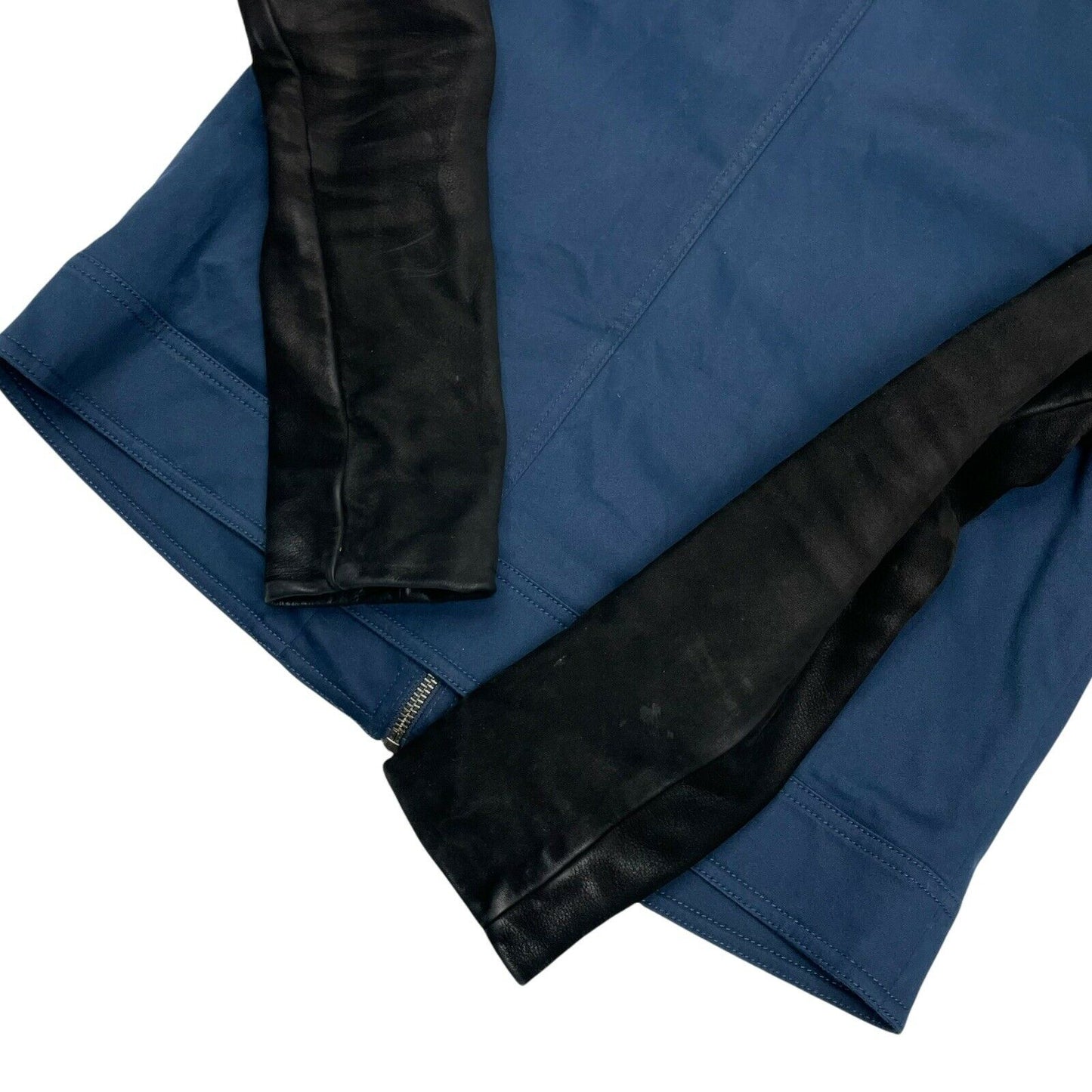 & Other Stories Leather And Canvas Jacket Women’s Small Navy And Black