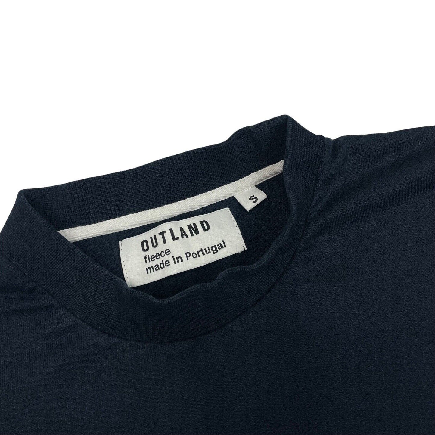 Outland Fleece Navy Blue Crew Neck Jumper Mens Small Made In Portugal