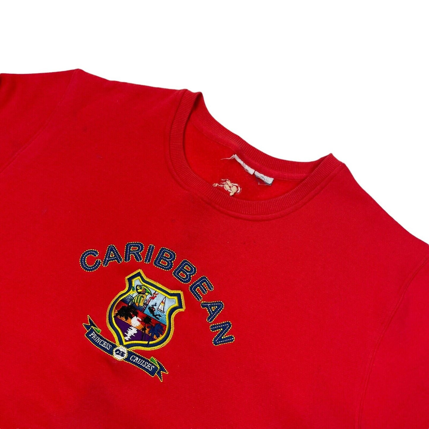 Vintage Caribbean Crew Neck Jumper Princess Cruises Mens Large Red