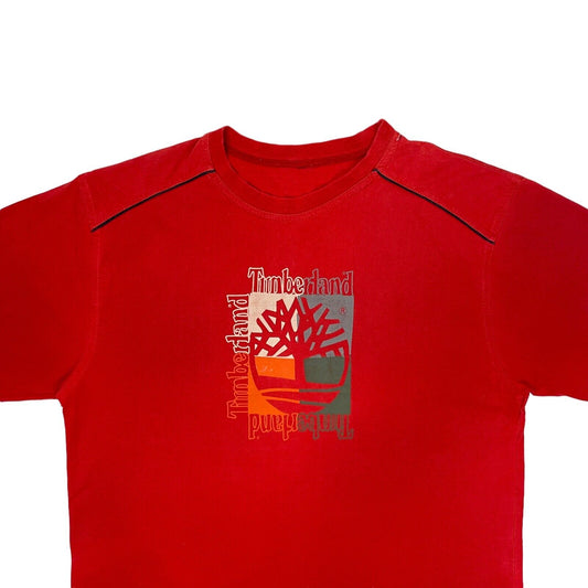 Vintage Timberland Graphic T-Shirt Men's Large Red Logo Print 90's Retro NYC