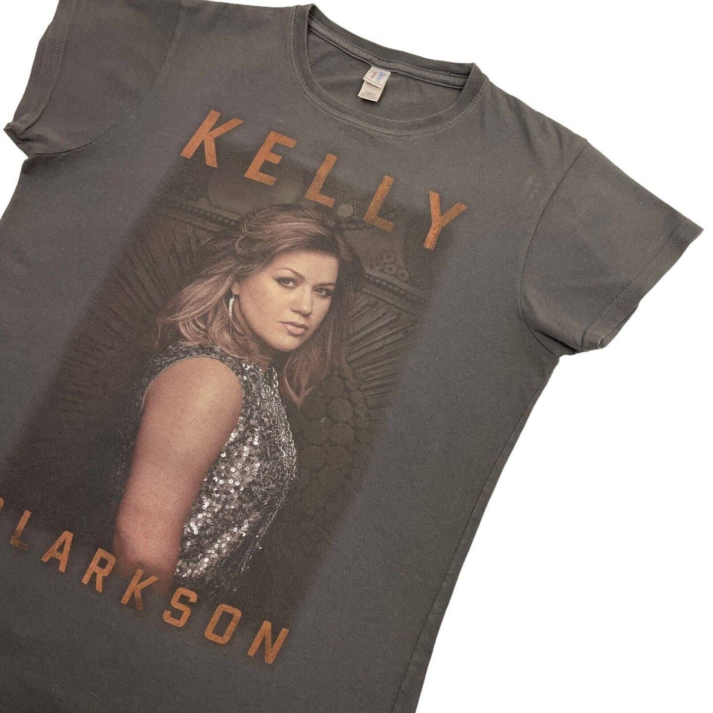 Kelly Clarkson 2011 T-Shirt Womens Large Gildan Grey With Graphic Print
