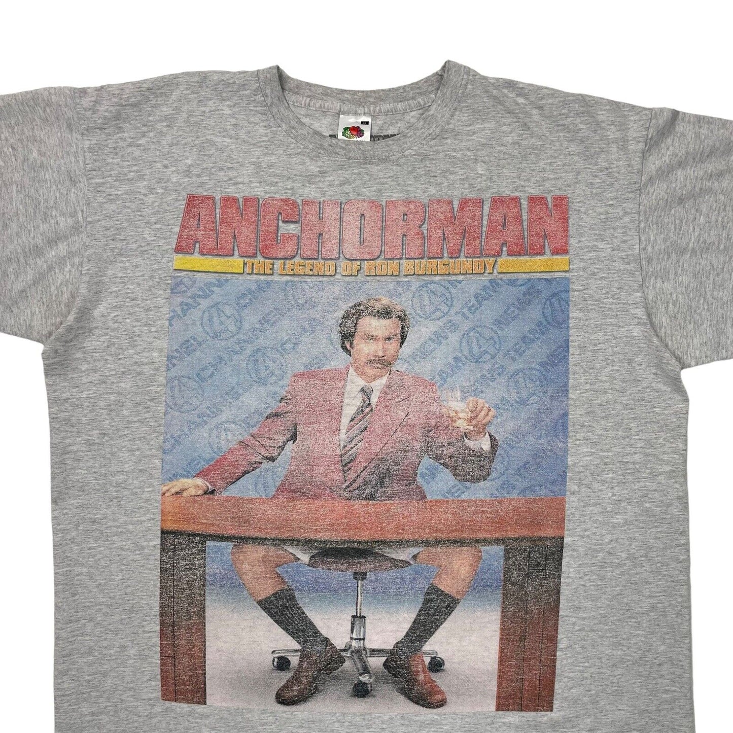 2013 Anchorman T-Shirt Grey Mens XL The Legend Of Ron Burgundy Film Will Ferrell