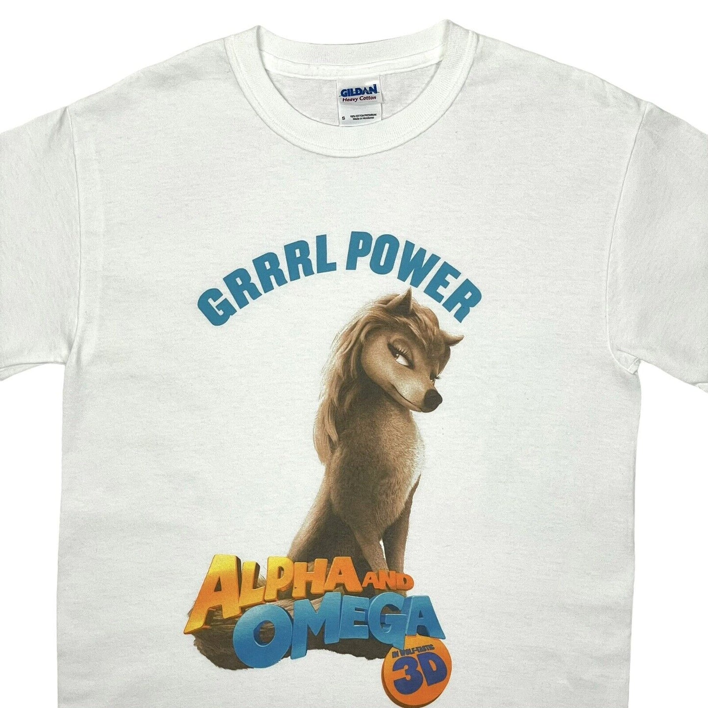 2010 Alpha & Omega Movie T-Shirt White Mens Small Gildan Lionsgate Films