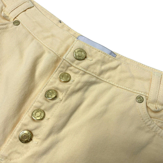 AW20 House Of Sunny Trousers Women's UK12 US8 Butter Yellow Cropped Leg