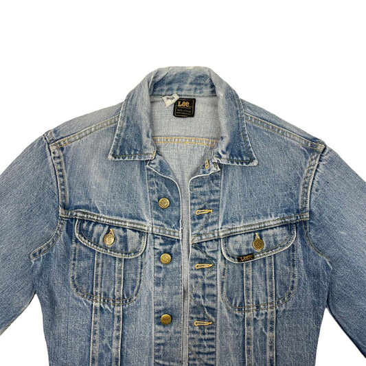 Vintage 1970’s Lee Sanforized Denim Jacket Women's Small Blue Made In USA