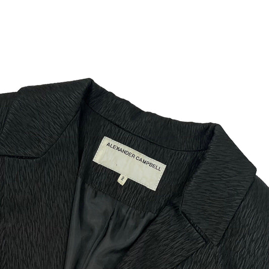 Vintage Alexander Campbell Blazer Jacket Women's Small Black Made In UK 1980's