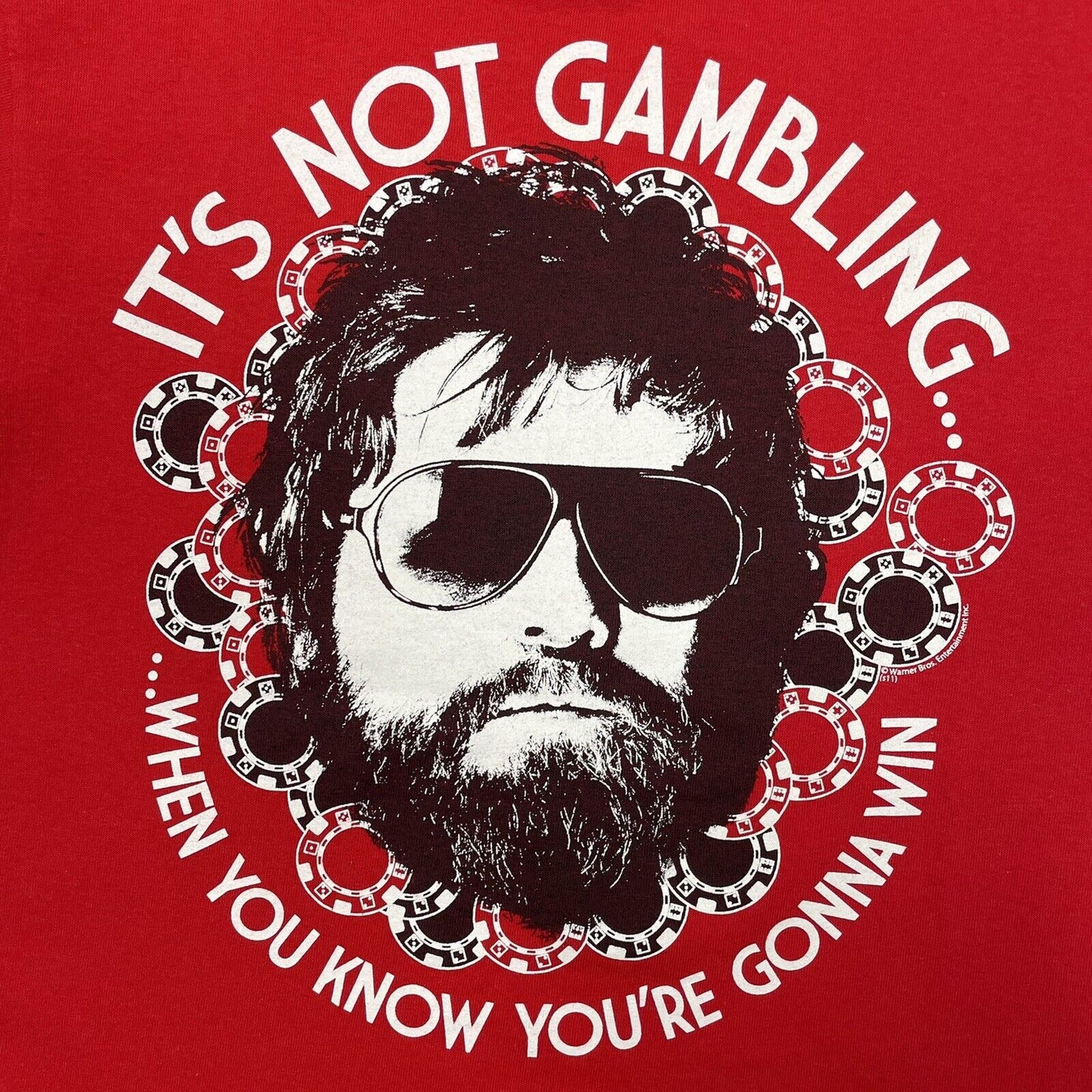 2011 The Hangover Movie T-Shirt Red Mens Small Warner Bros Anvil Blue Tag