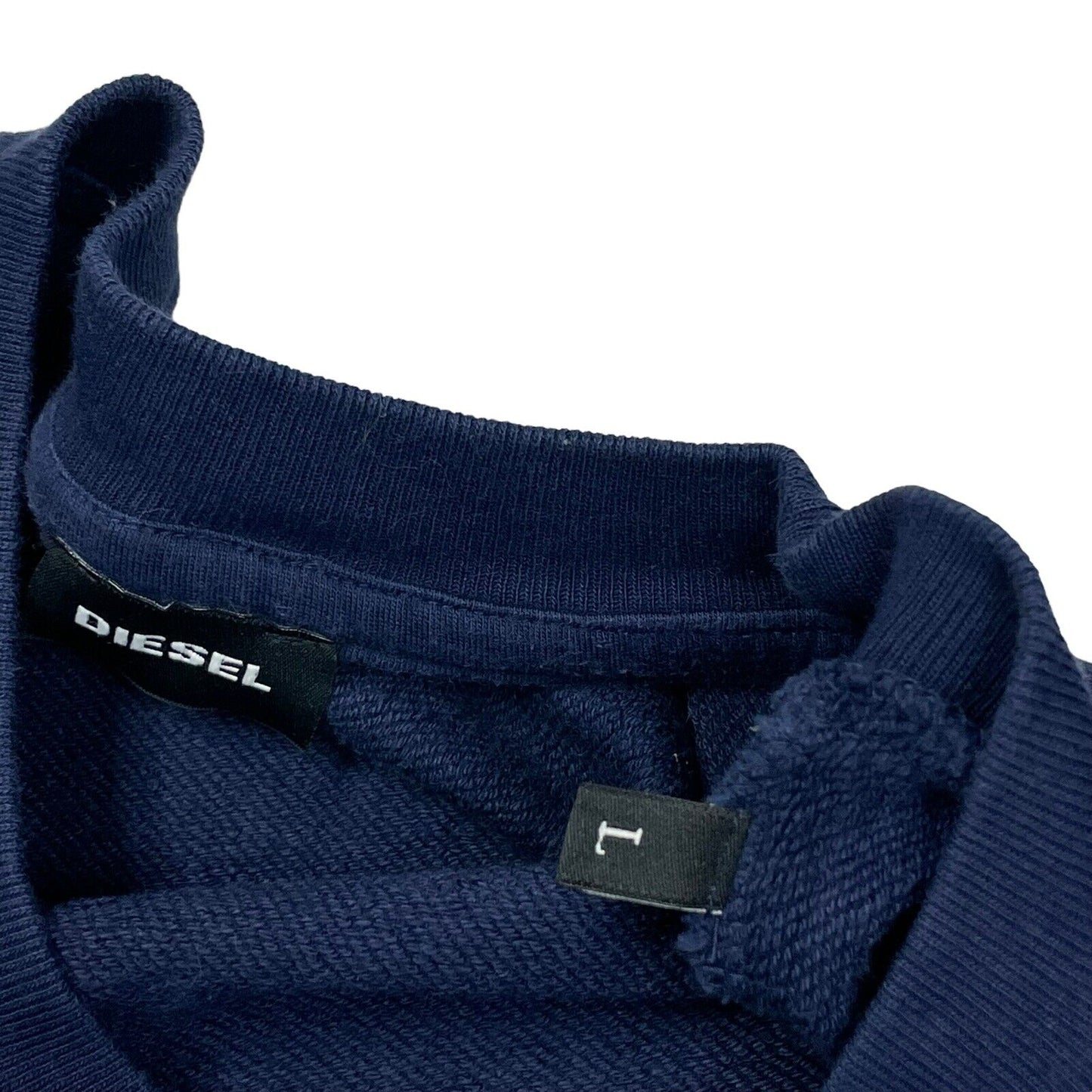 Diesel Spellout Logo Jumper Grey Mens Large Navy Blue