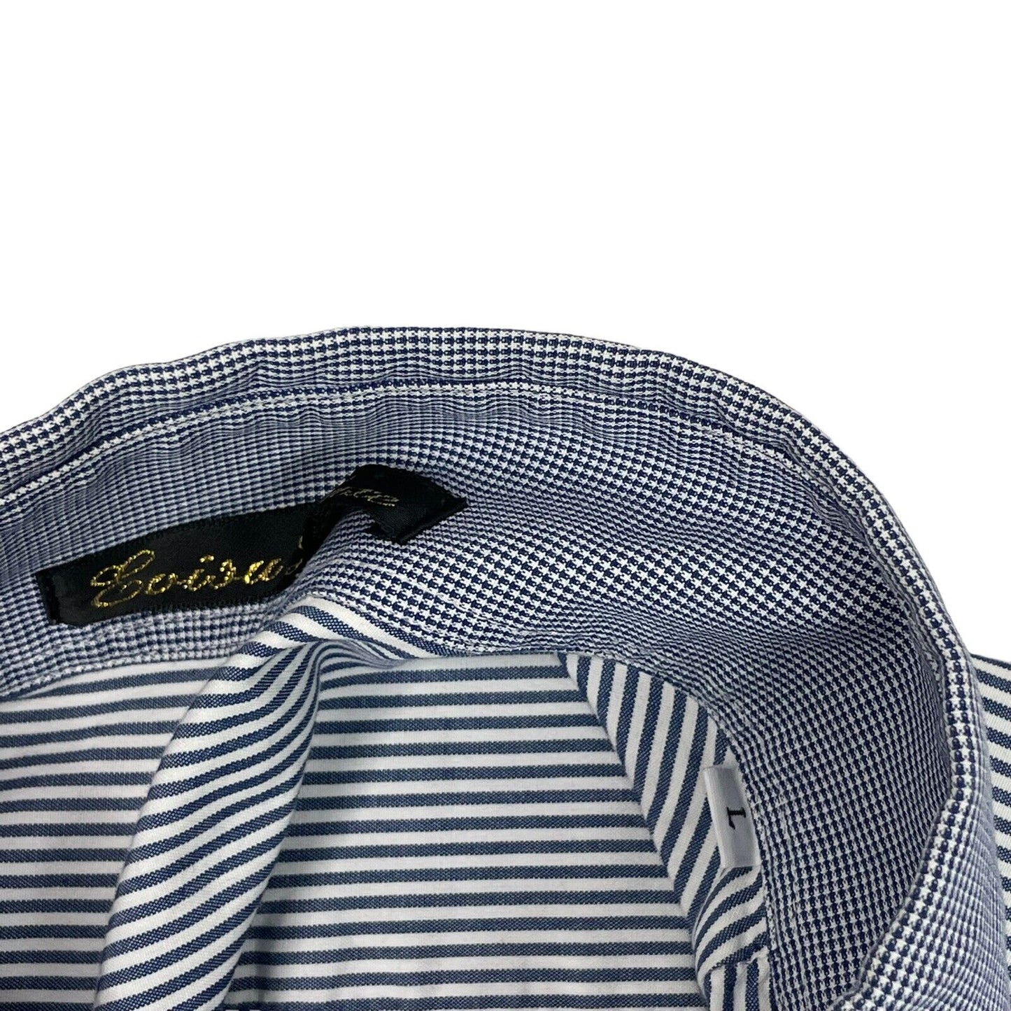 Vintage Evisu Deluxe Stripe Shirt Mens Large Made In Italy White And Navy