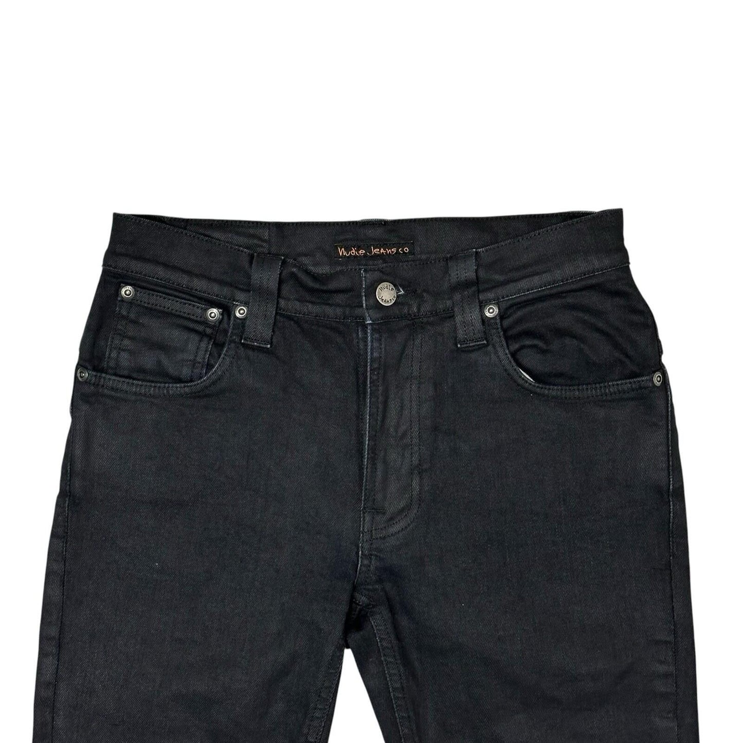 Nudie Jeans Thin Finn Men’s 30w 29l Black Organic Cotton Made In Italy
