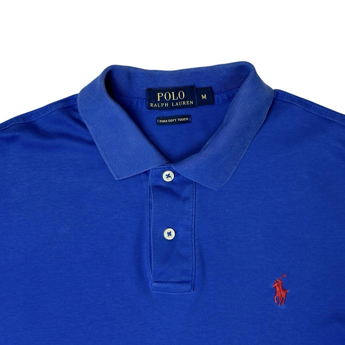 00’s Polo Ralph Lauren Pima Cotton Polo Shirt Men’s Medium Blue Soft Touch