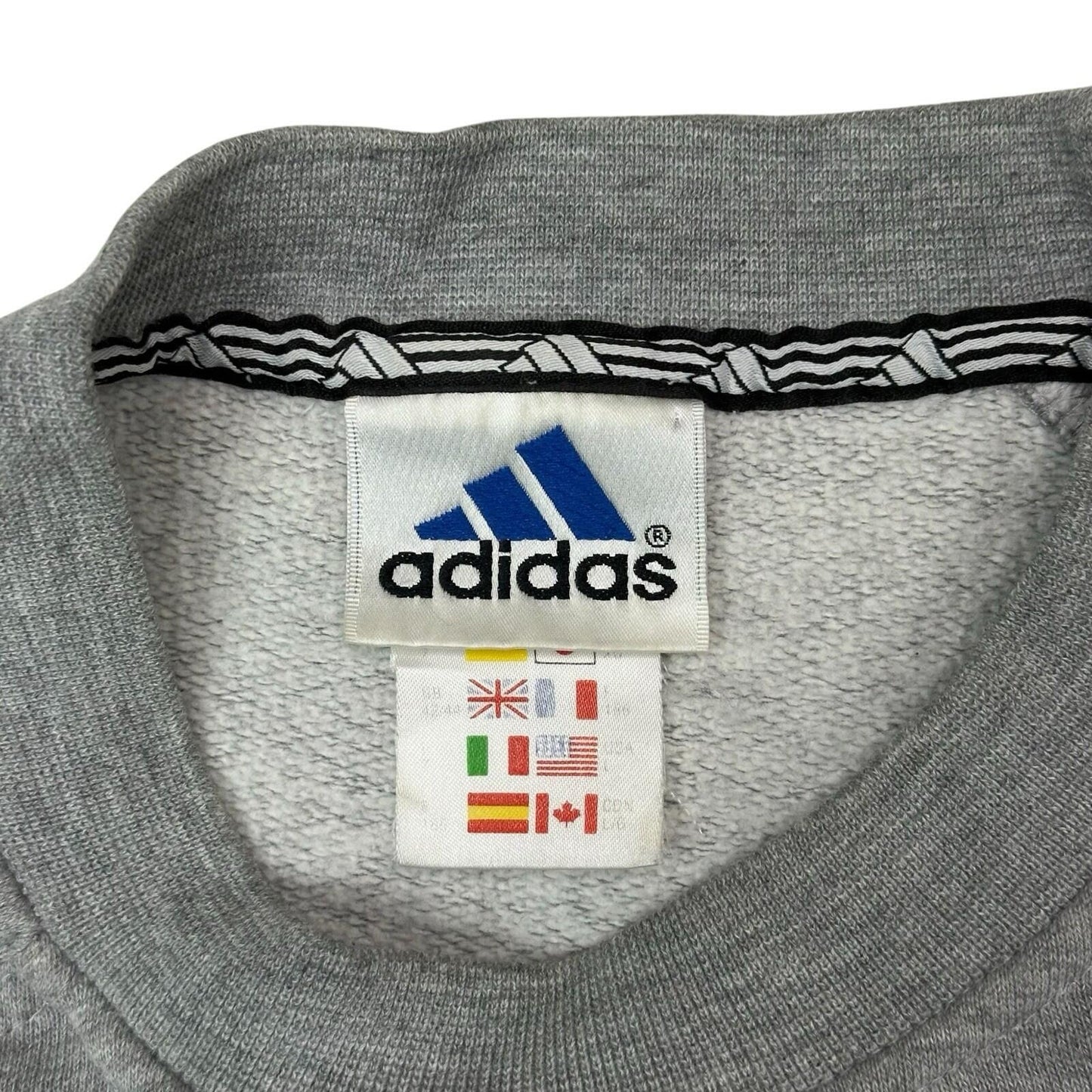Vintage Adidas Jumper Men’s Large Grey Three Stripes Detailing 90’s Sportswear