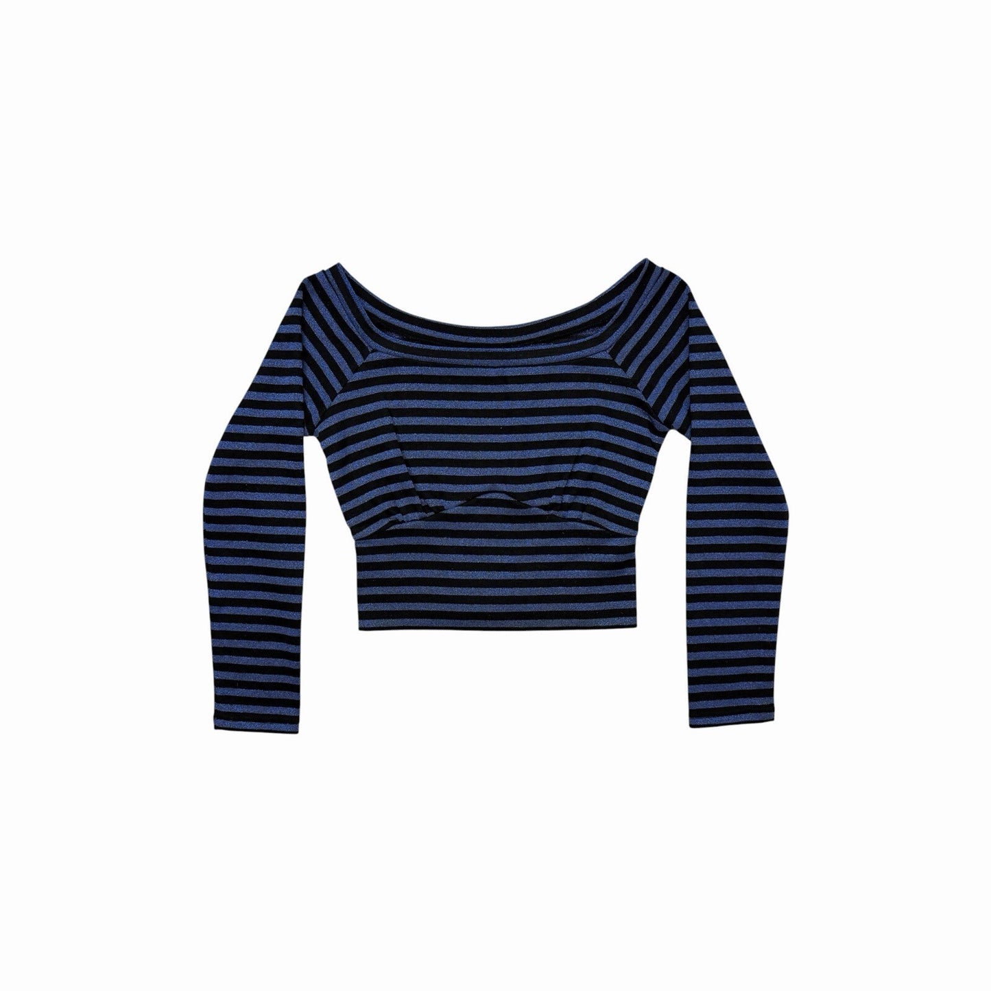 Kikka The Diary Of Stripe Top Women’s Small Blue And Black Japanese Brand
