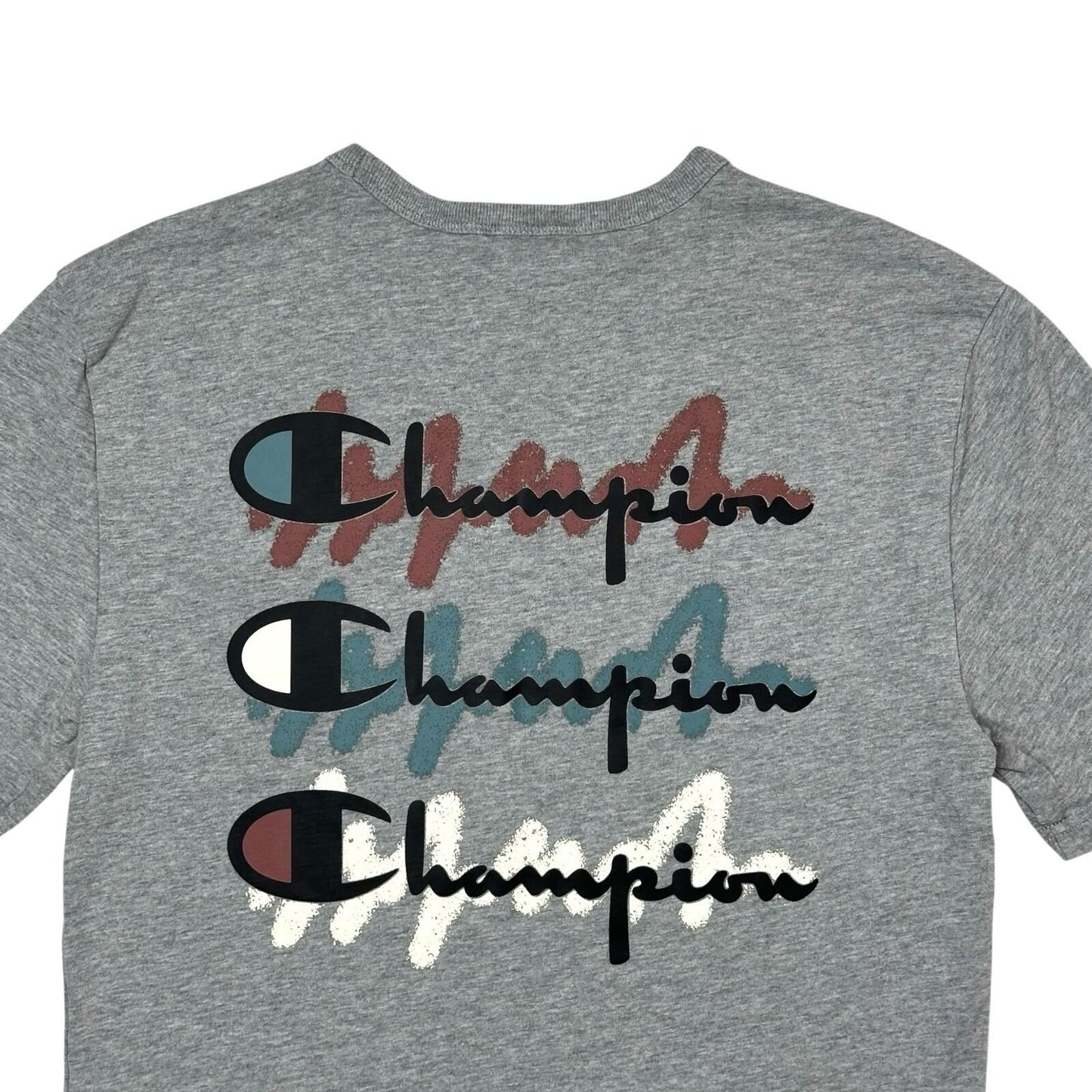 Vintage Champion T-Shirt Men’s Small Grey Graphic Prints Short Sleeve
