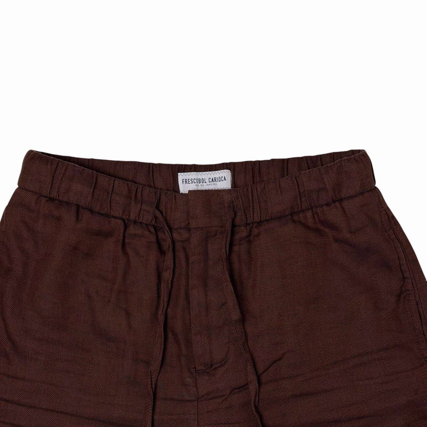 Frescobol Carioca Linen Shorts Men’s 30w Brown Made In Portugal