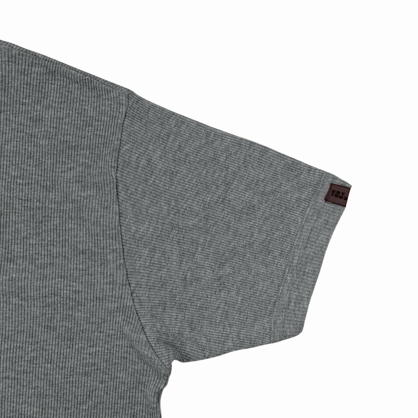 Vintage Ben Sherman Ribbed T-Shirt Men’s Large Grey V-Neck Embroidered Logo
