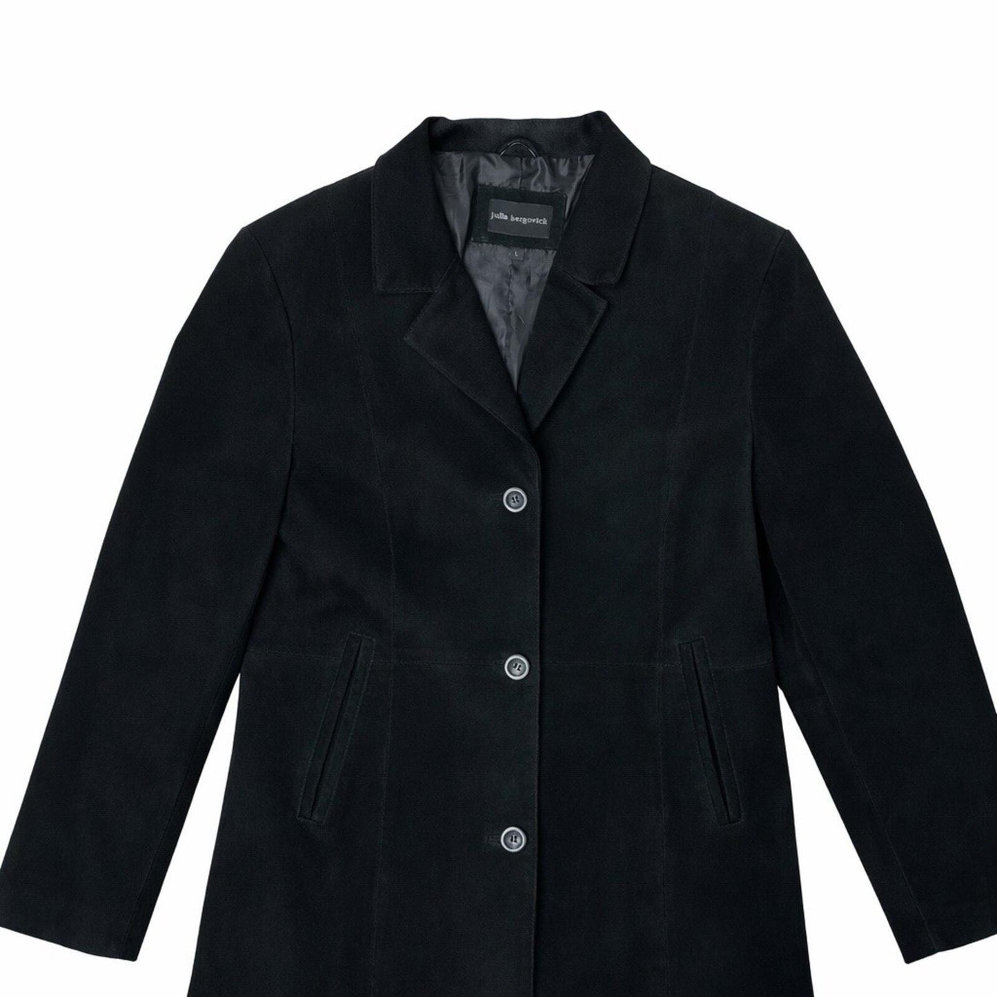Vintage Julia Bergovich Suede Coat Black Women’s Large