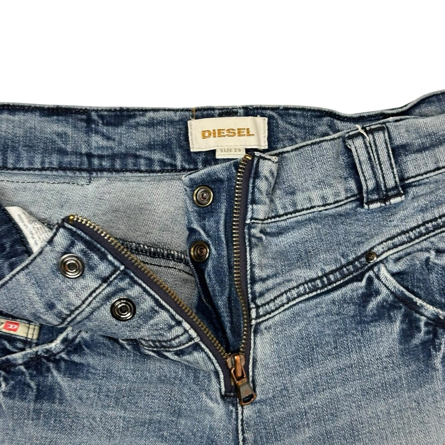 Vintage Diesel Biker Skinny Jeans Women’s 29w 32l Blue Denim Low Rise