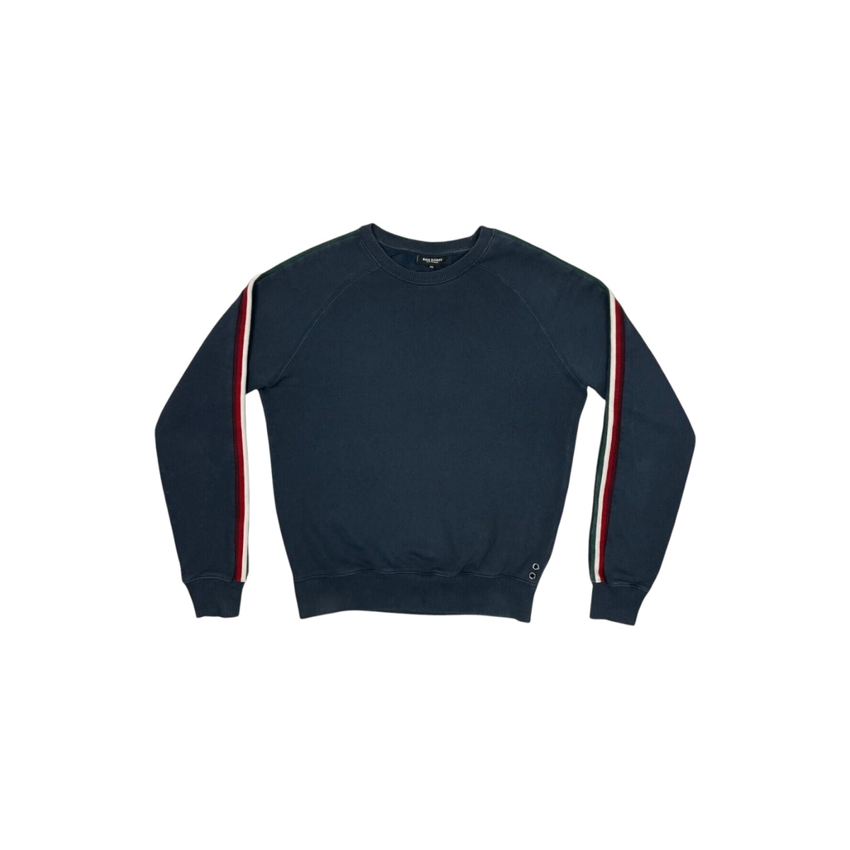 Ron Dorff Crew Neck Jumper Men's XS Navy Blue Made In Portugal Stripe Detail