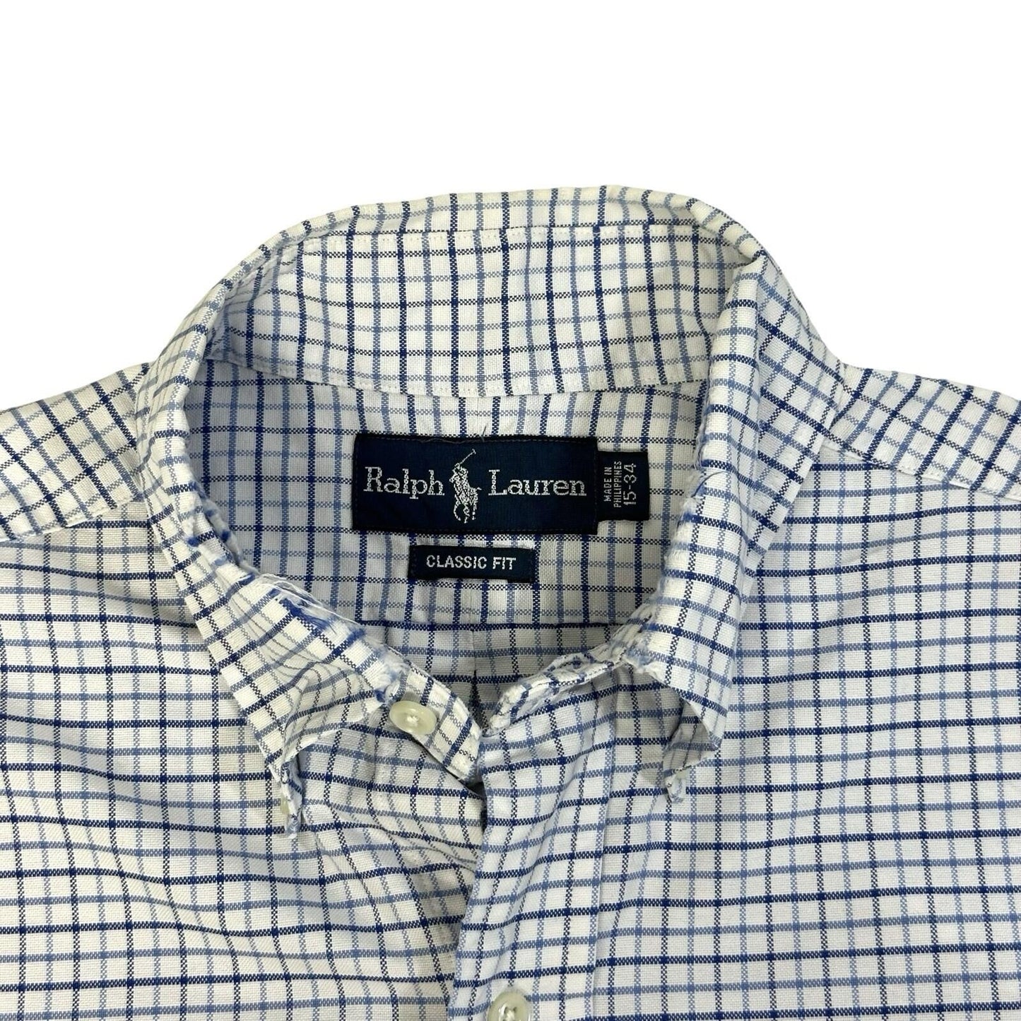 Vintage Polo Ralph Lauren Shirt Blue/White Check Men’s Large