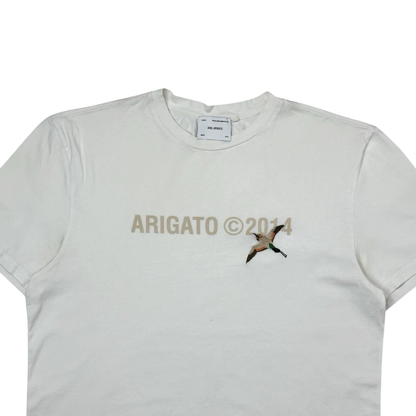 SS20 Axel Arigato T-Shirt Men’s Medium White Embroidered Logo Made In Portugal