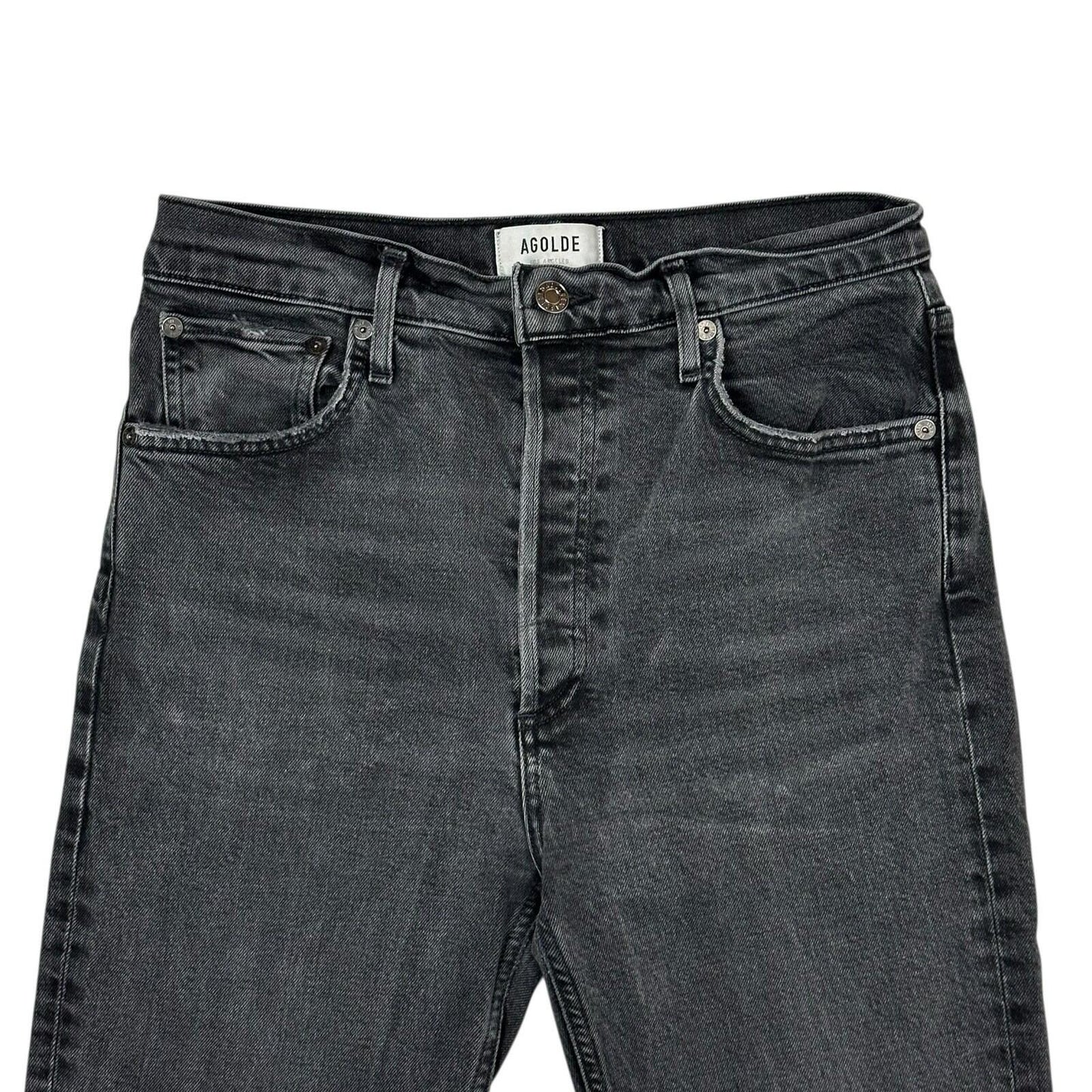 Agolde Jeans Riley High Rise Cropped Straight Leg Women’s 28w Grey