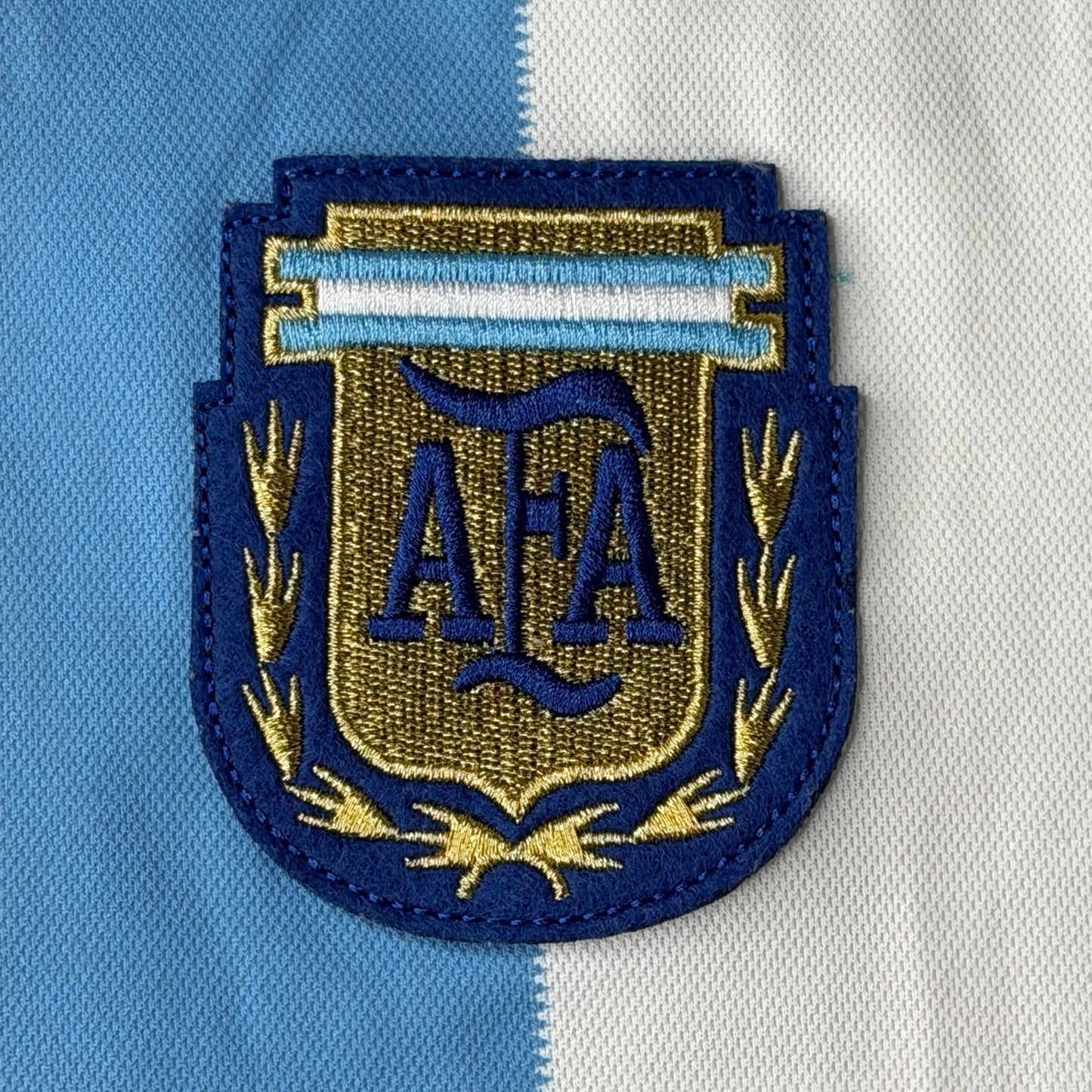 Retro Argentina Maradona Jersey Men’s Large Le Coq Sportif 1986 Style Blue