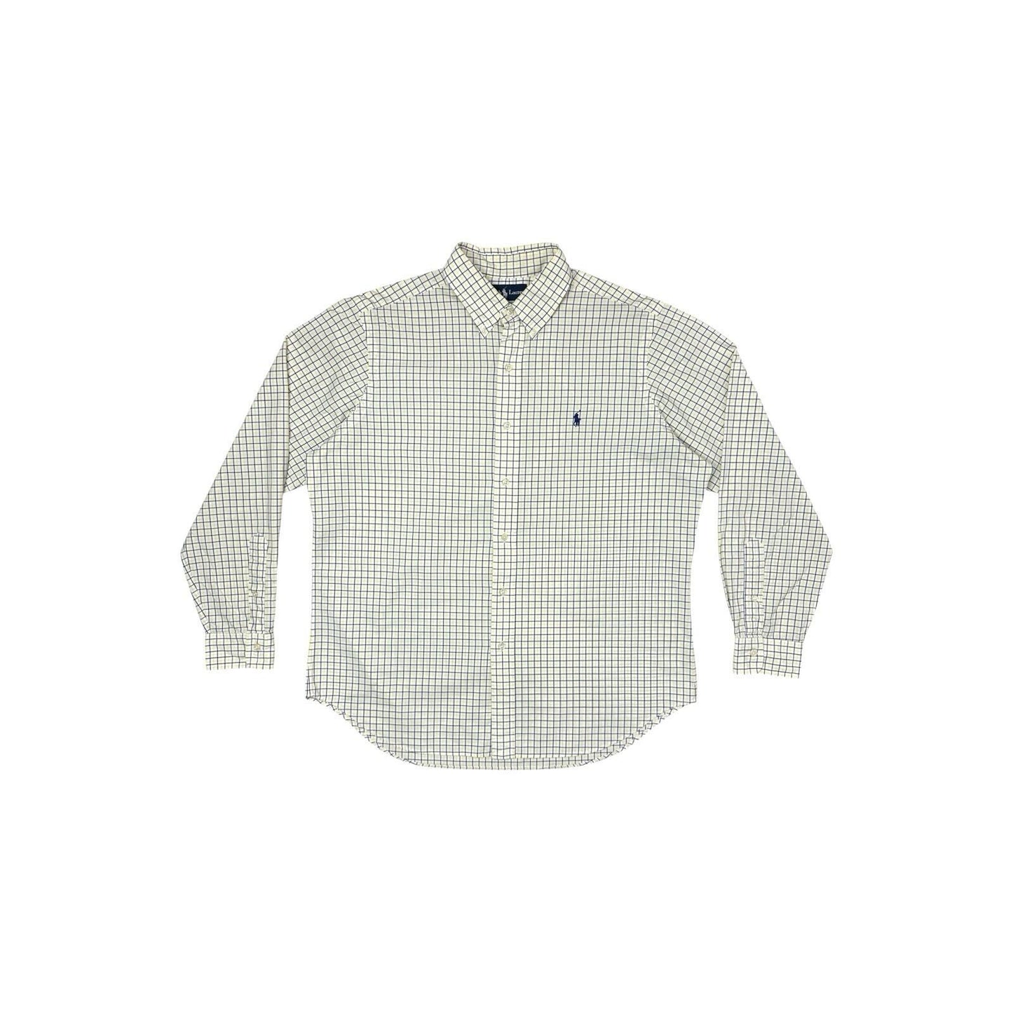 Vintage Polo Ralph Lauren Shirt Men’s Large Yellow, Blue And White Check