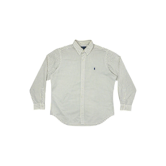 Vintage Polo Ralph Lauren Shirt Men’s Large Yellow, Blue And White Check