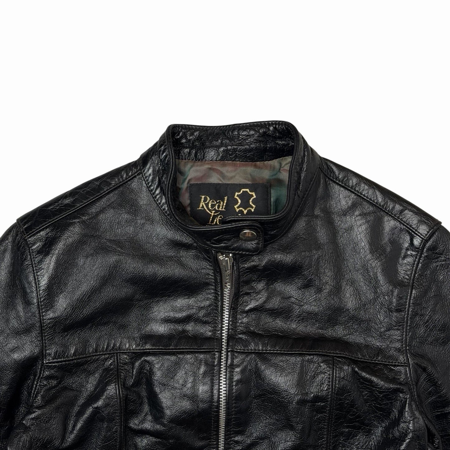 Vintage Leather Biker Jacket Women’s Small Black Made In England