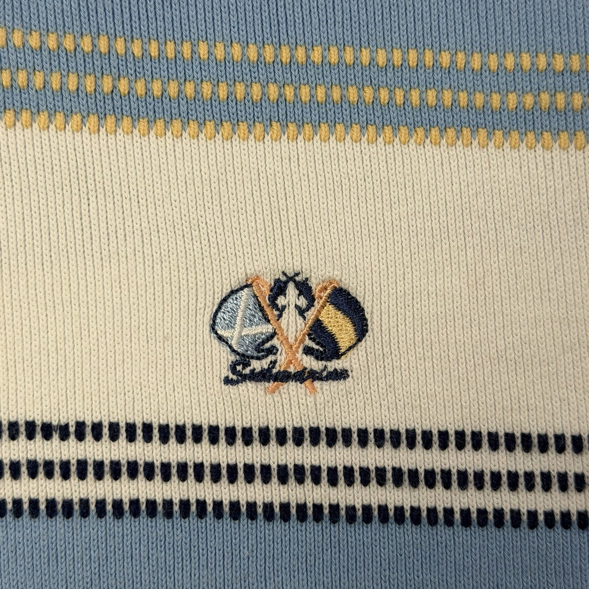 Vintage Claudio Campione 1/4 Zip Sweater Men’s Large Blue And White Stripe