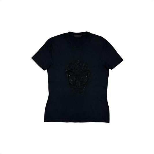 SS12 Alexander McQueen Skull T-Shirt Men’s XS Black Embroidered Design