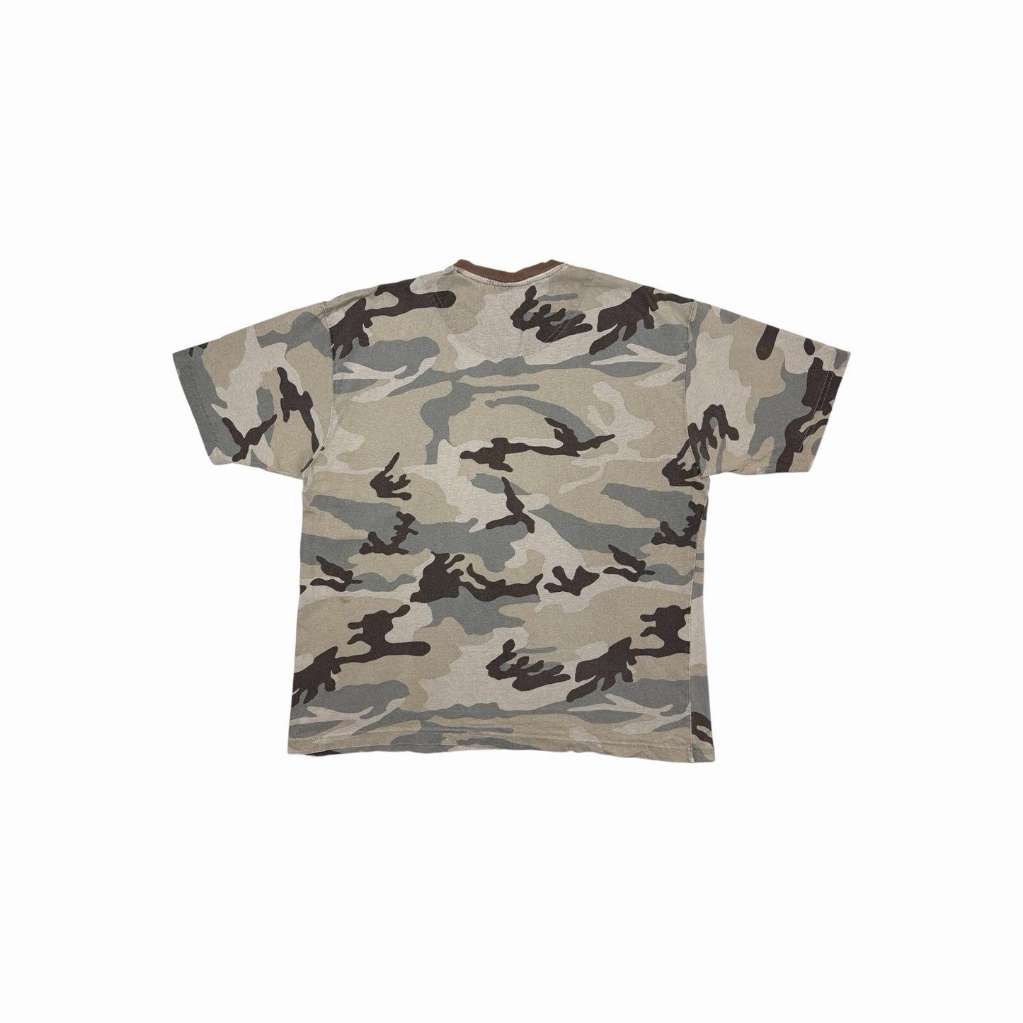 Vintage Army T-Shirt Men’s Large Brown And Green Distressed Faded