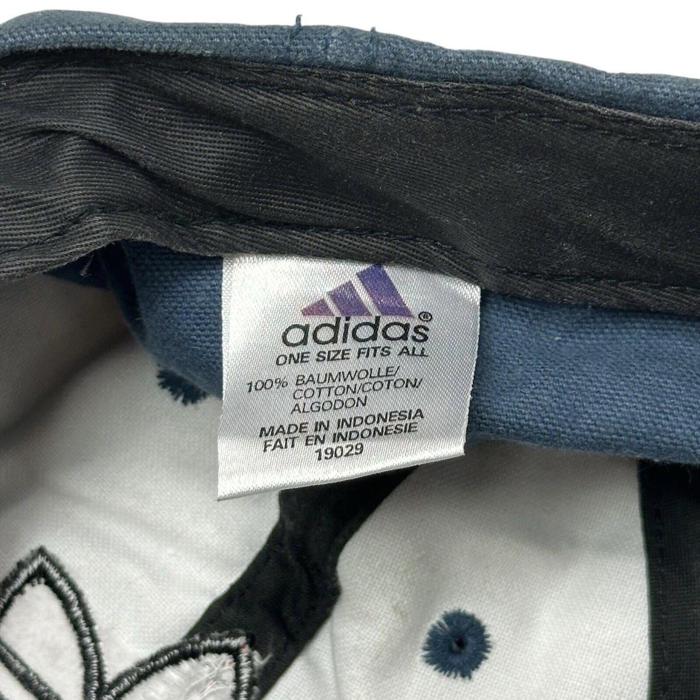 Vintage Adidas Cap Navy Blue OSFA Embroidered Trefoil Logo 90’s Sportswear