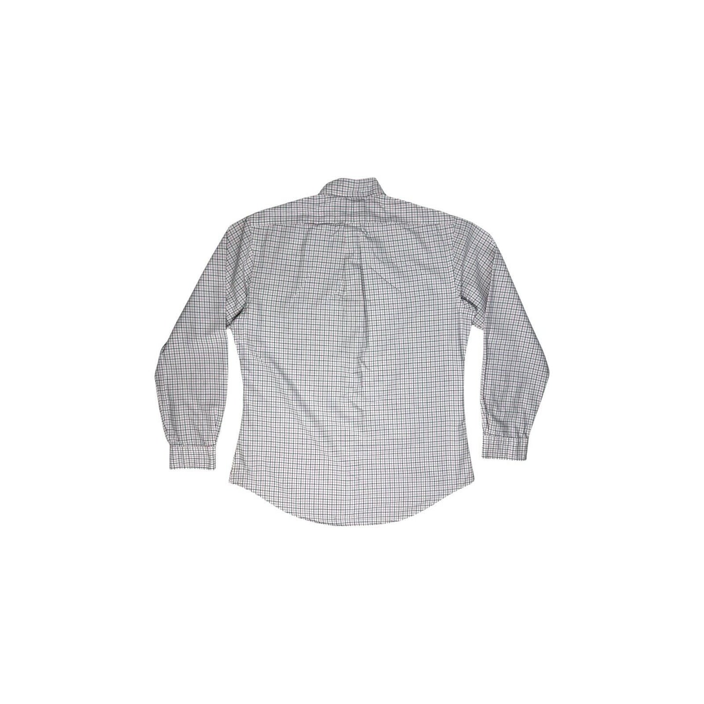 Vintage Polo Ralph Lauren Shirt White, Pink And Navy Check Men’s Medium
