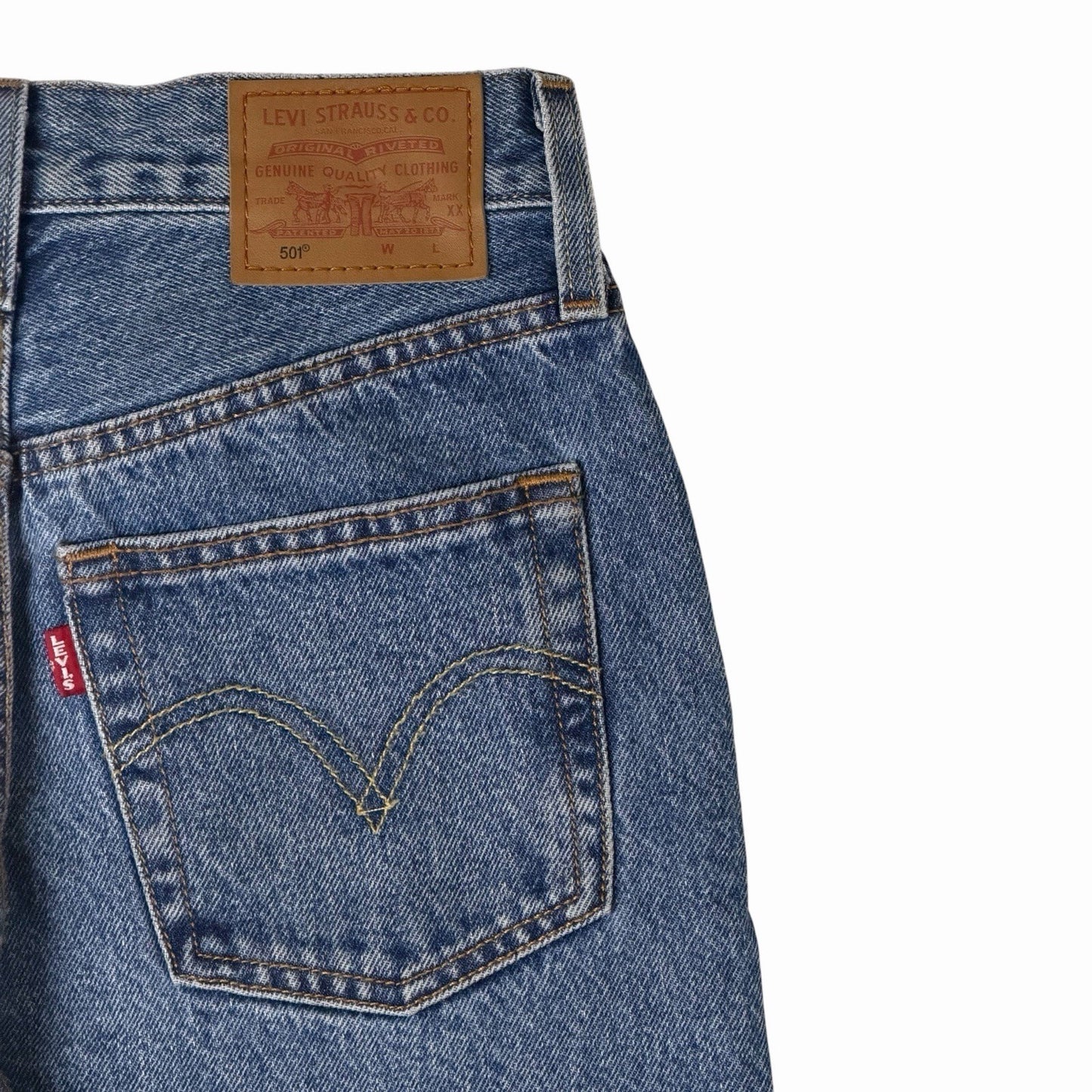 Levi’s 501 Straight Leg Jeans Women’s 23w 26l Blue Denim