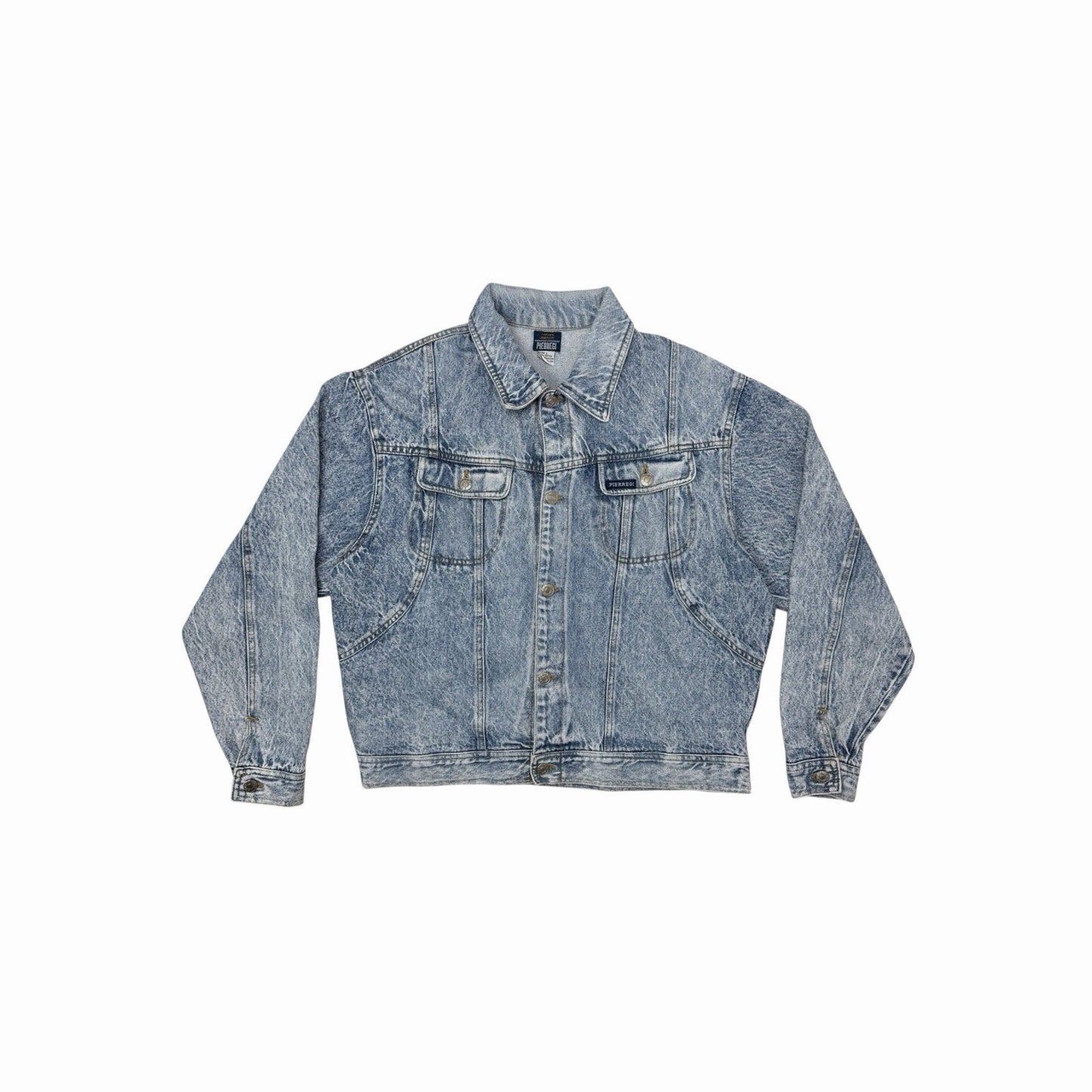 Vintage 80’s Pierregi Denim Jacket Men’s Large Blue Made In Italy