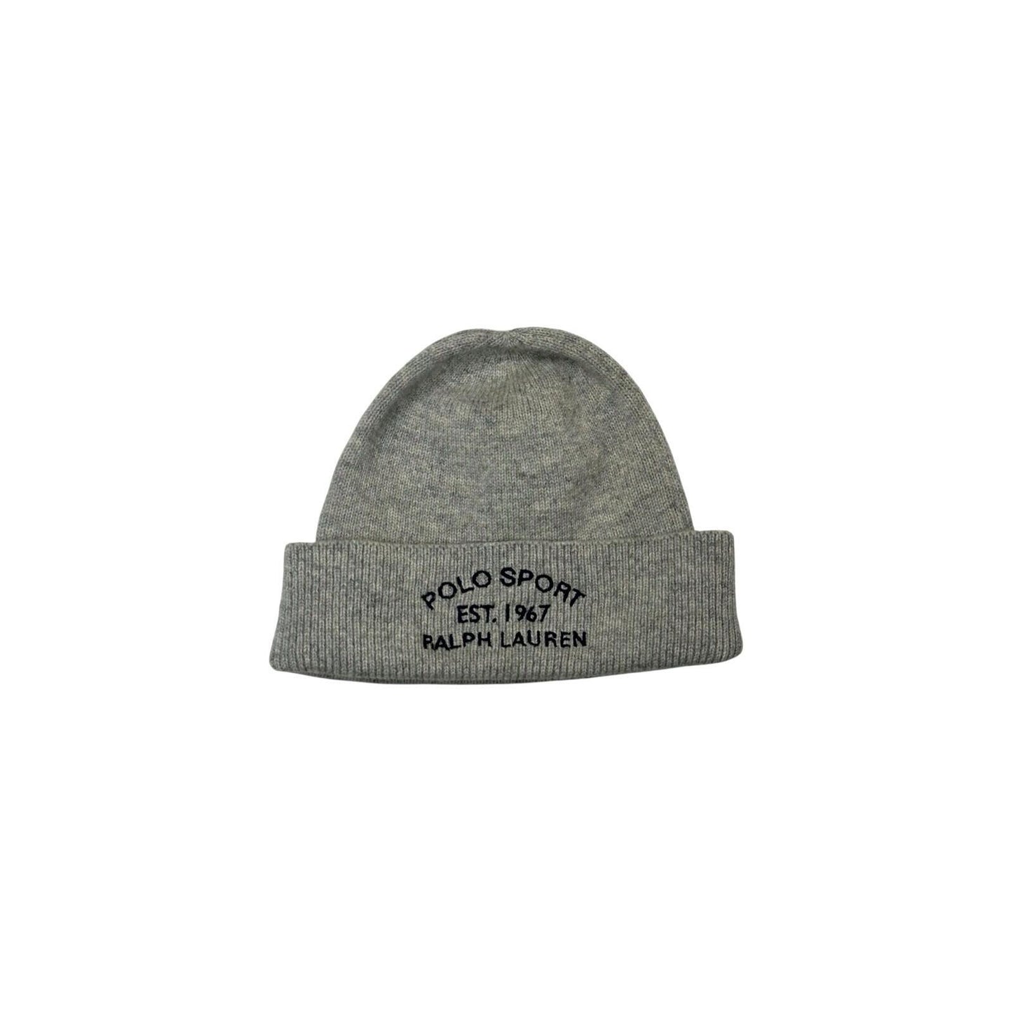Vintage Polo Sport Ralph Lauren Beanie Grey Lambswool Embroidered Logo
