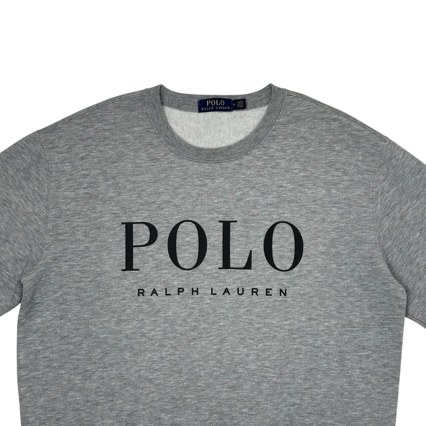 Polo Ralph Lauren Jumper Men’s Medium Grey Spellout Logo Graphic Design