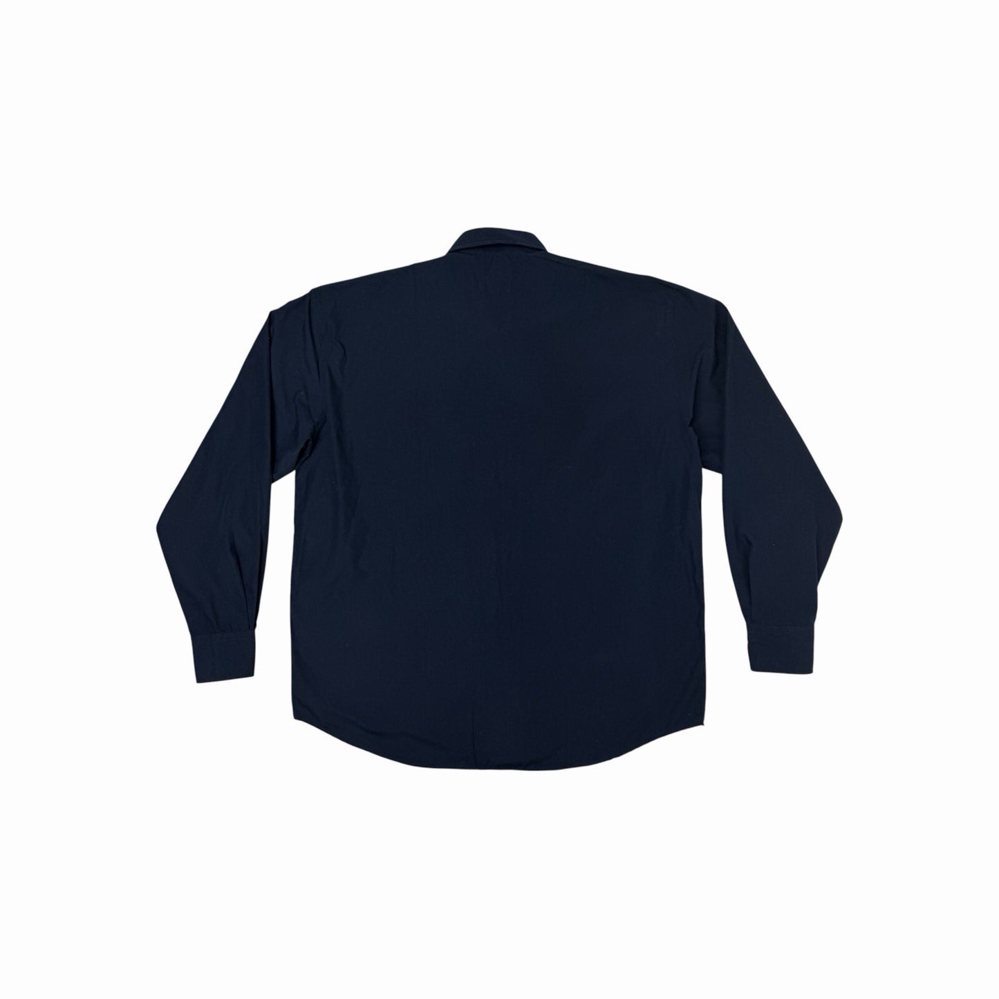 Vintage Moschino Logo Shirt Men’s XL Navy Blue Made In Italy Long Sleeve