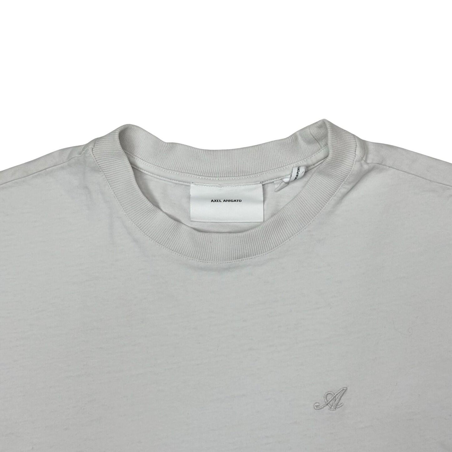 SS20 Axel Arigato T-Shirt Men’s Medium White Embroidered Logo Made In Portugal