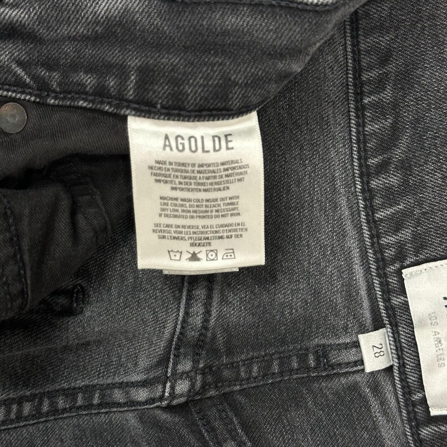 Agolde Jeans Riley High Rise Cropped Straight Leg Women’s 28w Grey