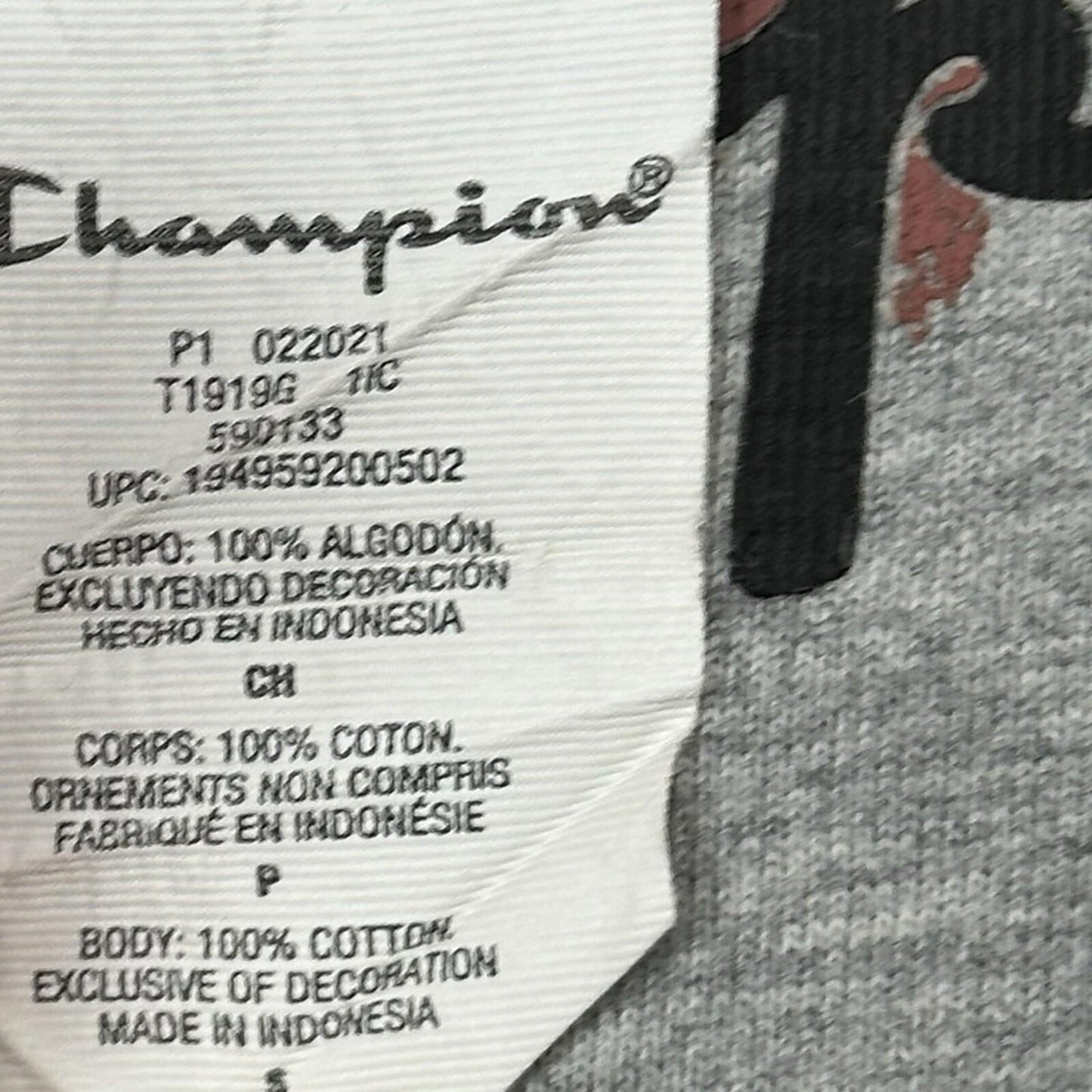 Vintage Champion T-Shirt Men’s Small Grey Graphic Prints Short Sleeve